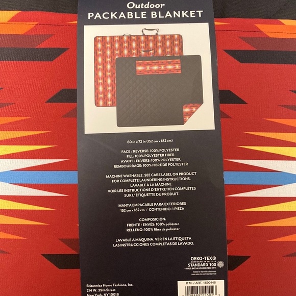 Pendleton print beach blanket packable strap outdoor pockets short sands - Picture 3 of 5